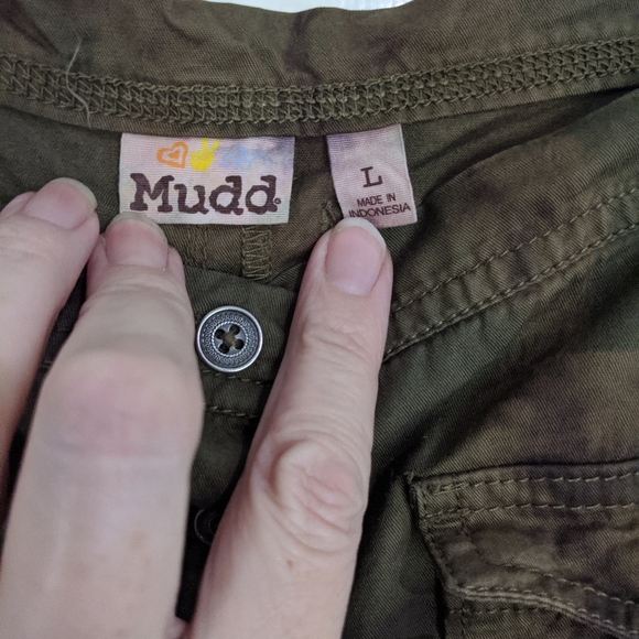 MUDD Khaki Button Front Custom Tie-Dye Romper - Picture 11 of 13